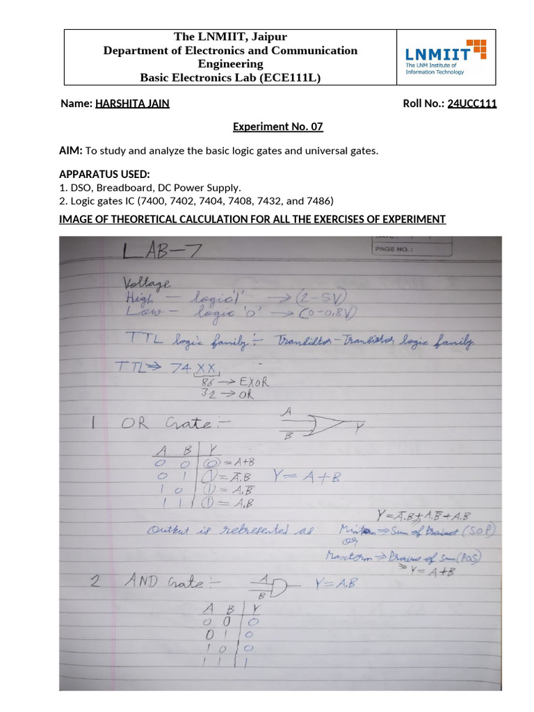 Lab Report 6 (2) | PDF | Logic Gate | Electronics
