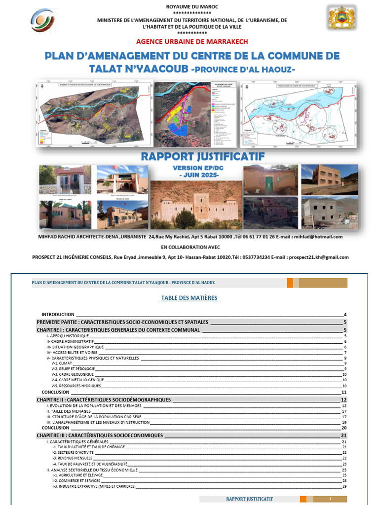 Plan d'Aménagement Talat N'Yaacoub | PDF | Sciences de la terre