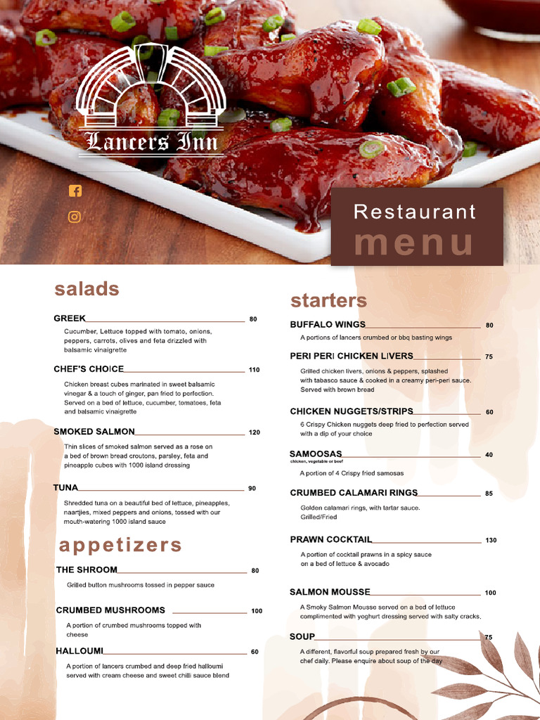 Lancerinn Menu | PDF