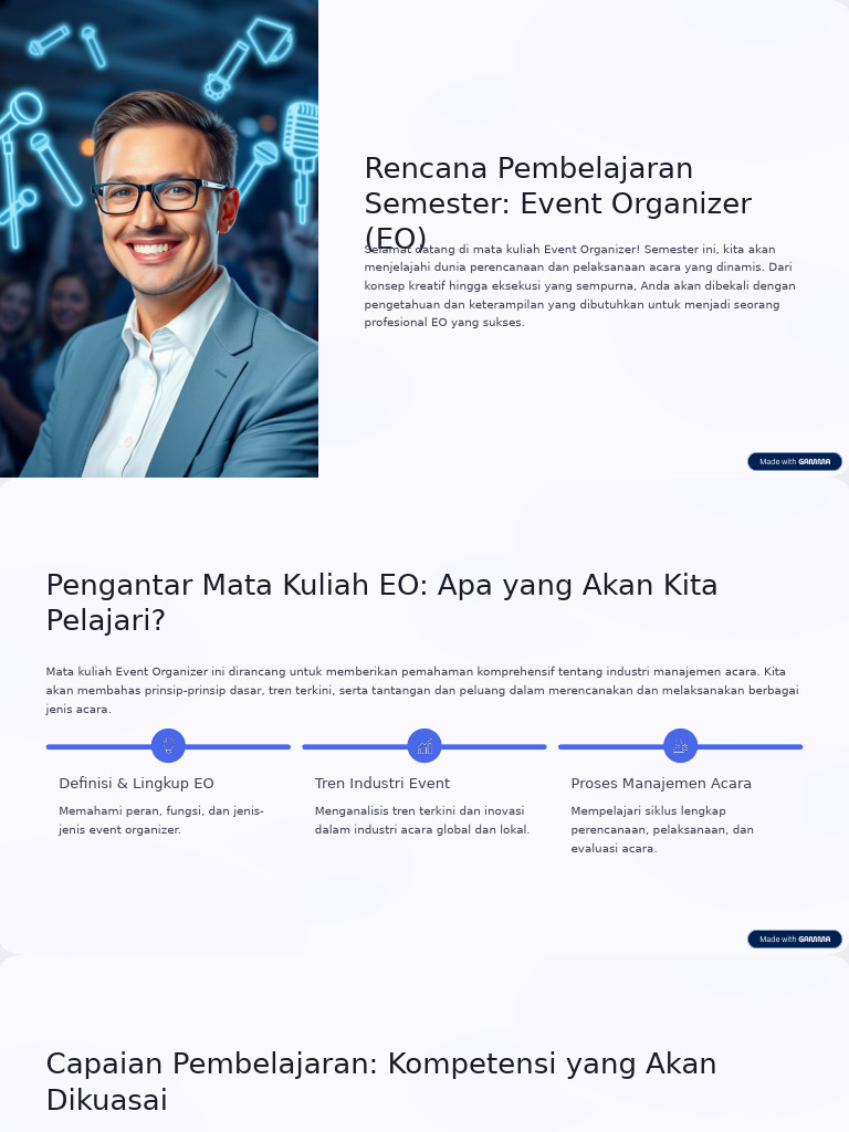 Rencana Pembelajaran Semester Event Organizer EO | PDF