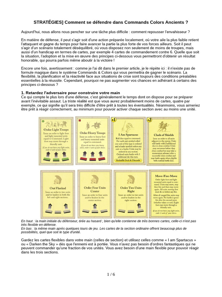 Défense efficace dans Commands & Colors | PDF | Défenseur (football ...
