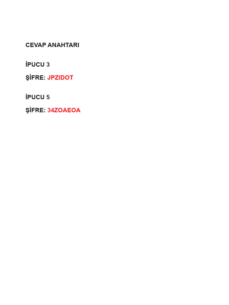 Cevap Anahtari | PDF