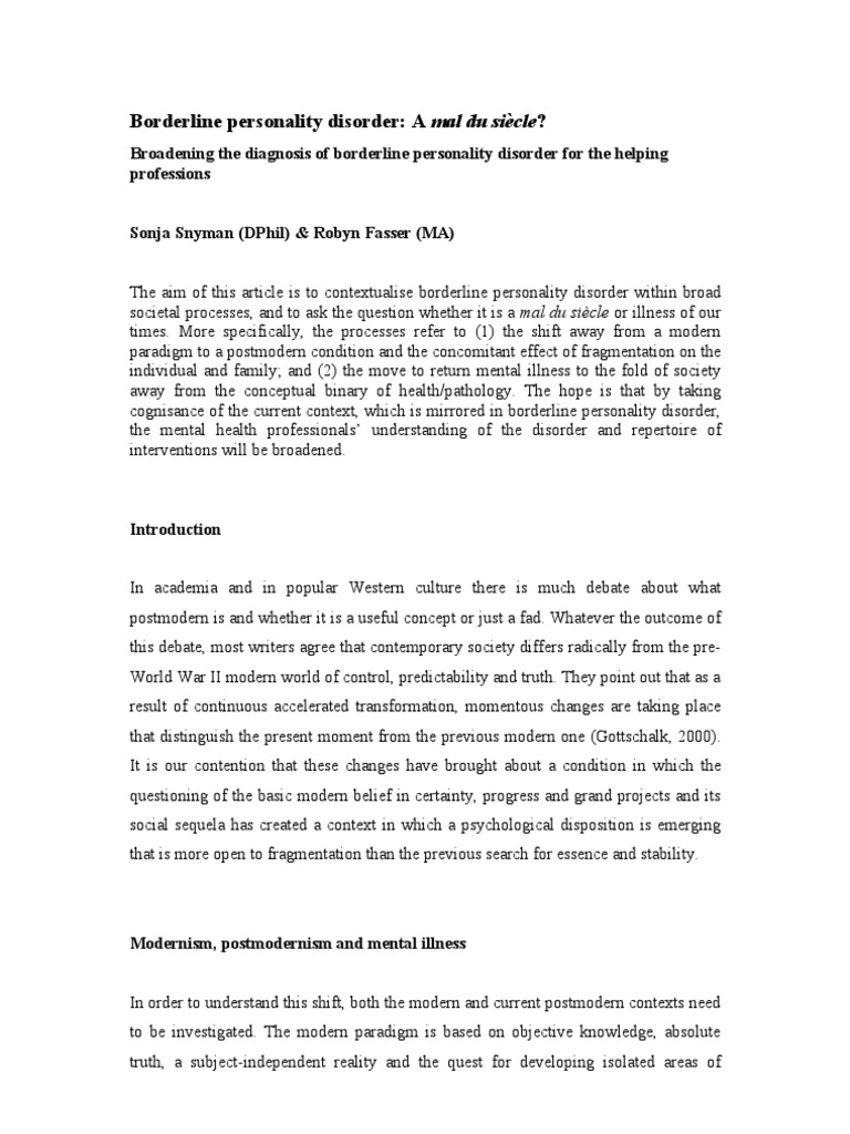 BORDERLINE PERSONALITY DISORDER FACT SHEET PDF visual data 2