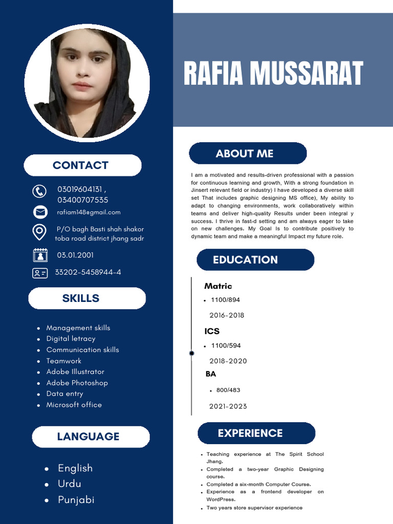 White Blue Simple Professional Curriculum Vitae Resume | PDF
