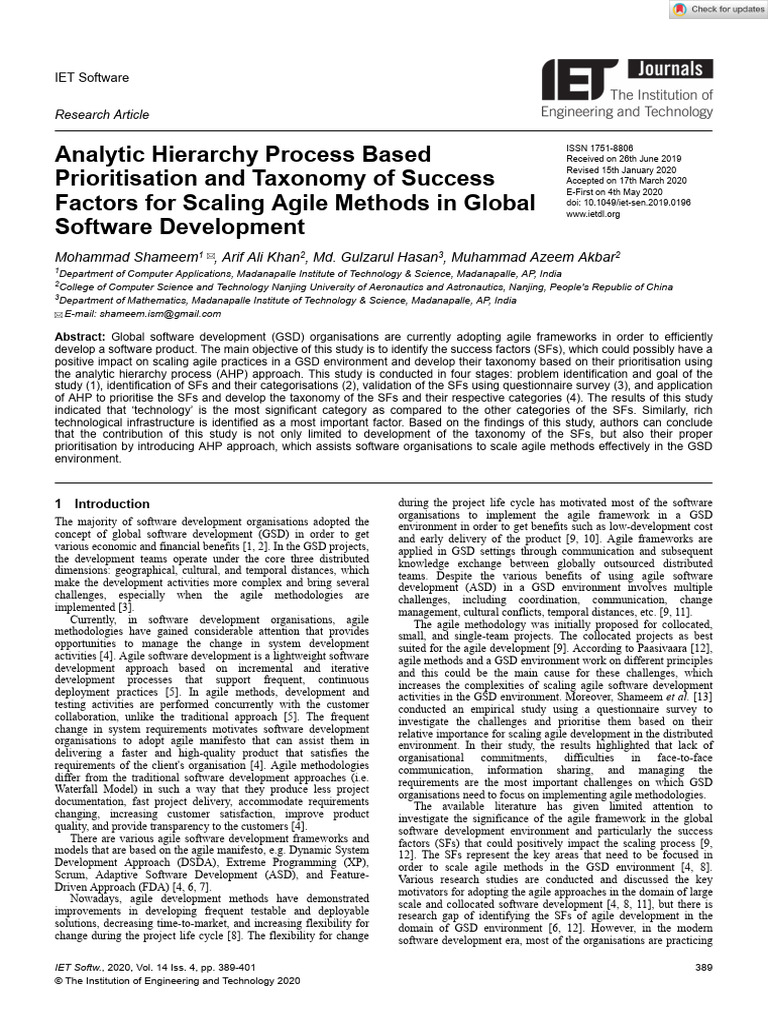 IET Software - 2020 - Shameem - Analytic Hierarchy Process Based ...