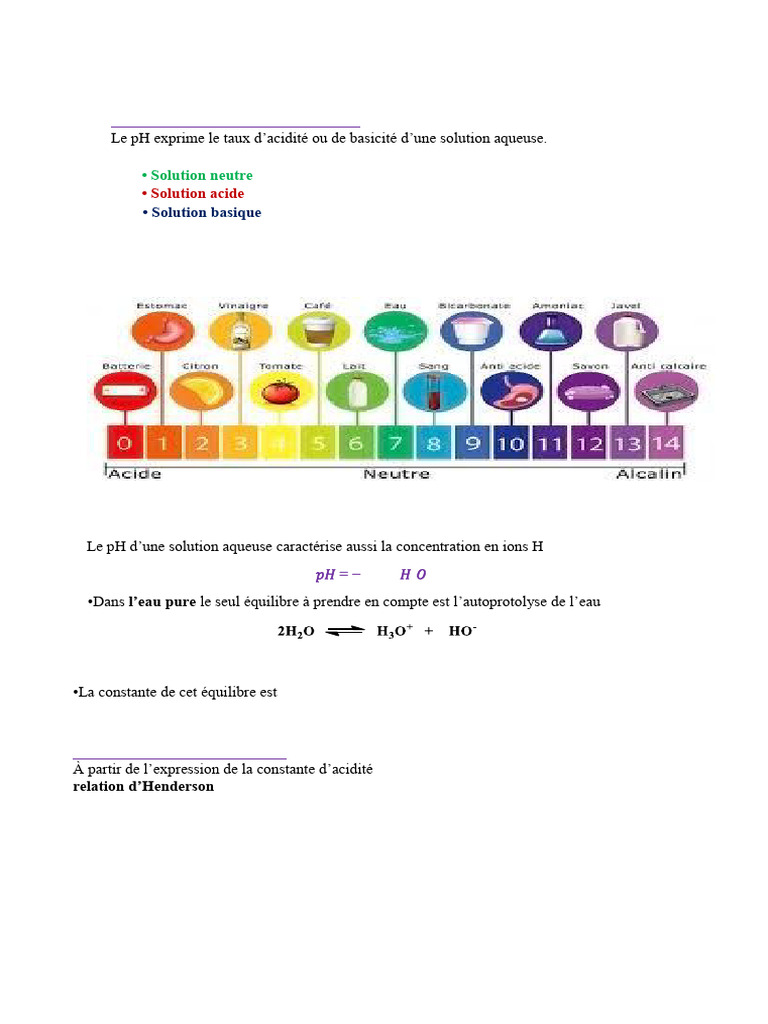 Comprendre le pH des solutions aqueuses | PDF | Ph | Chimie