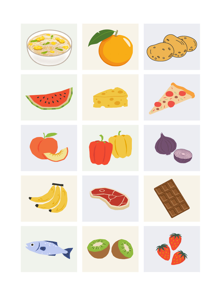 Food (Memory) 3ºei | PDF