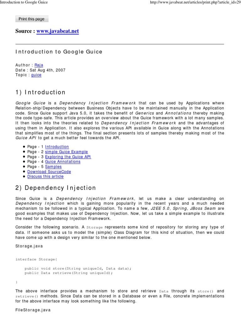 Introduction To Google GuiceIntroduction To Google Guice