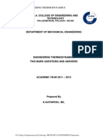 Engg ThermodynamicsTwo mark With Answer