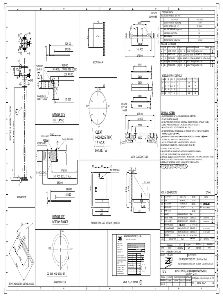 Detailed Engineering Drawing for Column Flanges | PDF | Industrial ...