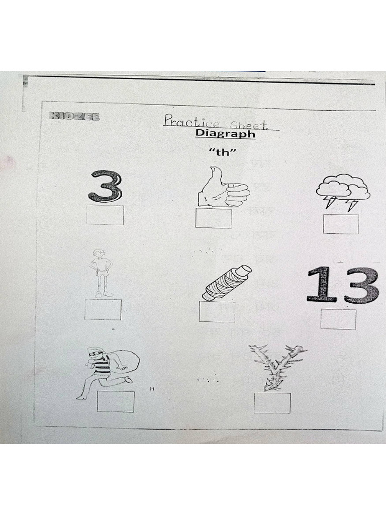 'TH' Diagraph Practice Sheet | PDF