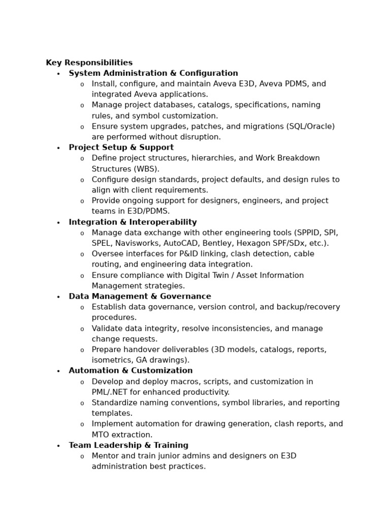 Aveva E3D/PDMS System Admin Guide | PDF | Databases | Computing