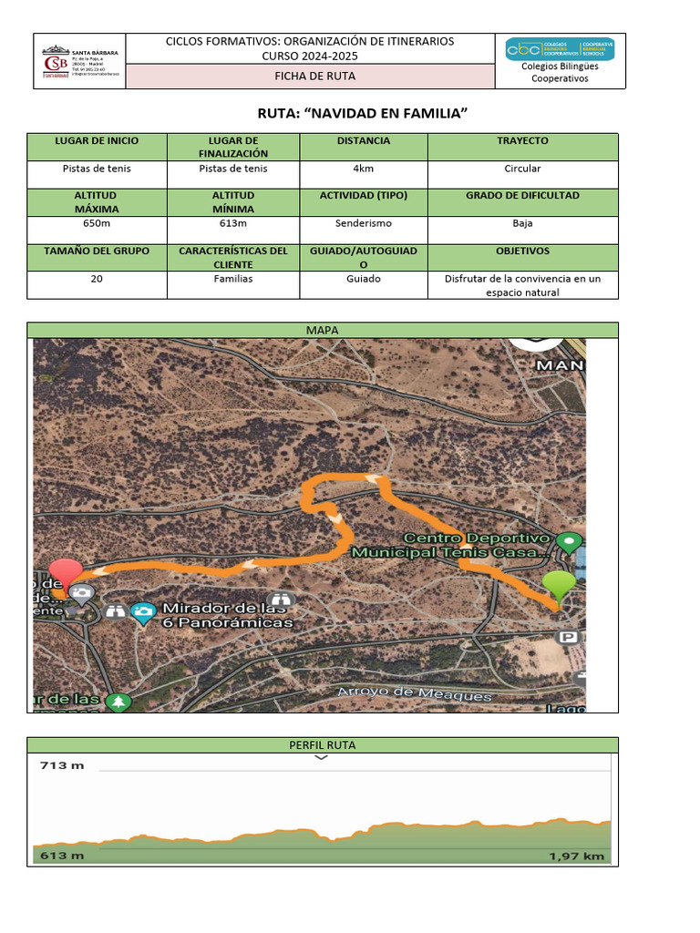 Itinerario de Senderismo Familiar 2024 | PDF