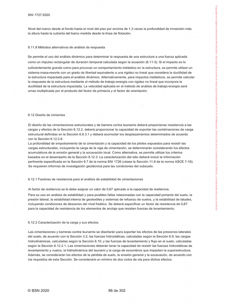 SNI - 1727 - 2020 - Parte 12 | PDF | Fundación (Ingeniería) | Tsunami