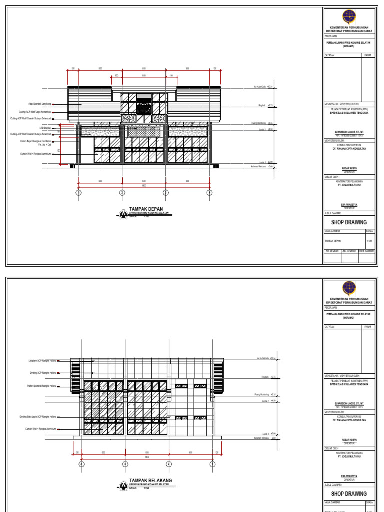 Shop Drawing UPPKB Moramo Konawe | PDF