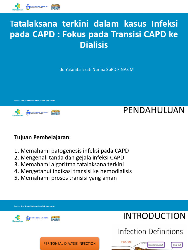 CAPD Infection Management Webinar Guide | PDF | Hemodialysis | Medical ...