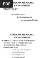 Hyperion Financial Management: Presented by Ramachendruni Sreenu HFM Developer Saturn e Solutions PVT LTD