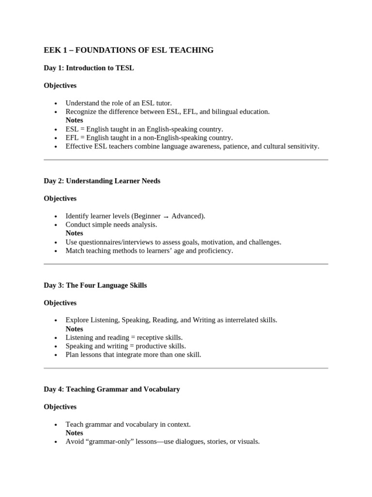 tefl training | PDF | English As A Second Or Foreign Language ...