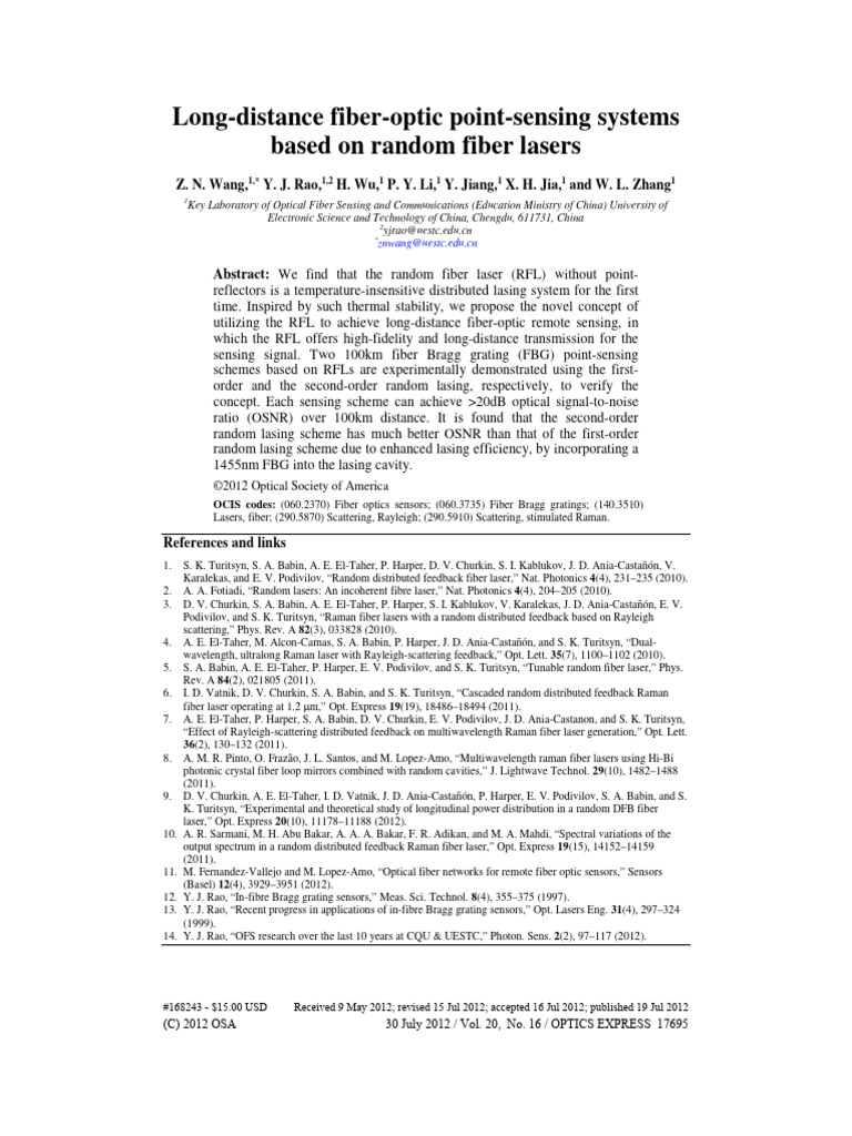 Long-Distance Fiber-Optic Point-Sensing Systems Ba | PDF | Laser ...