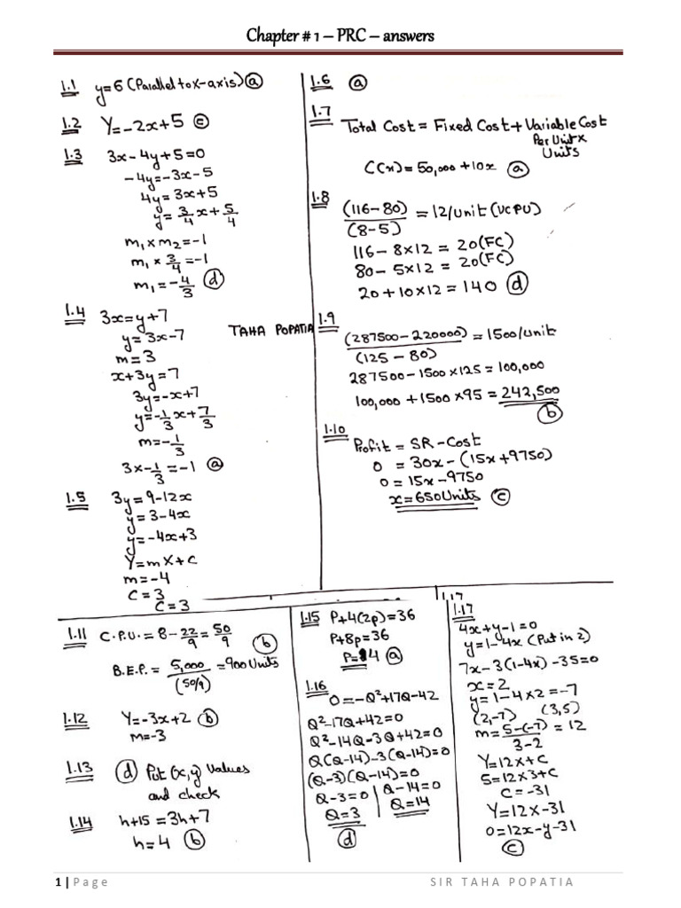 PRC Chapter 1 Answers Guide | PDF