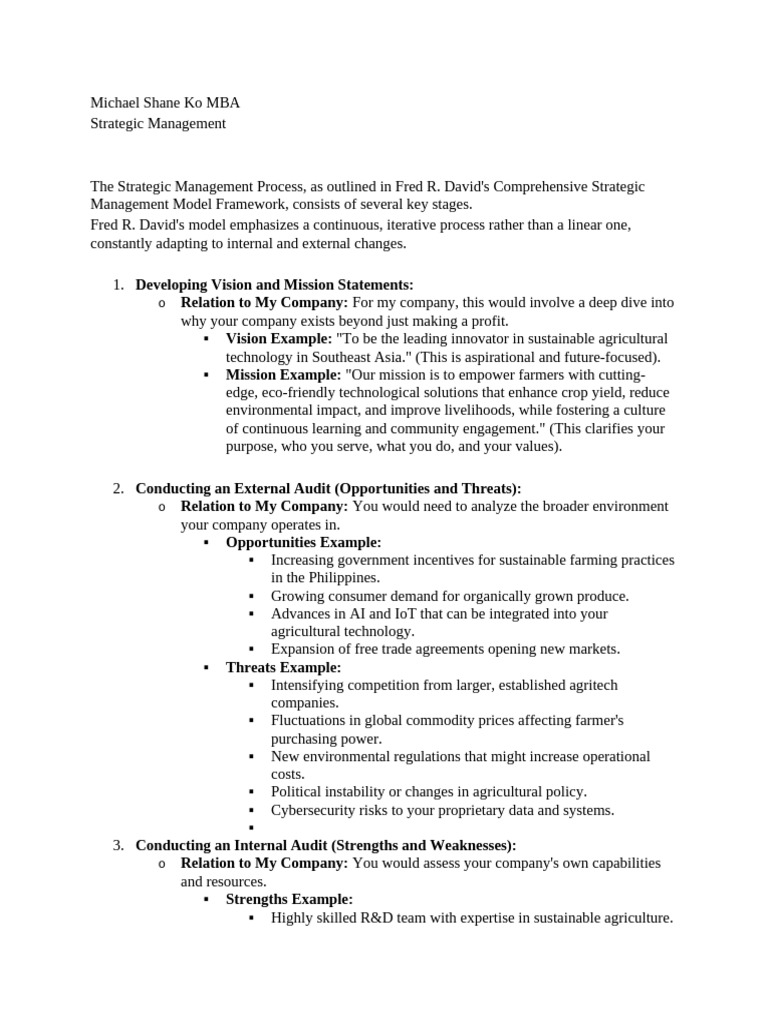 Strategic Management Process Overview | PDF | Strategic Management ...