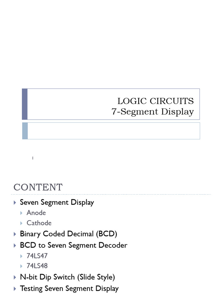 Understanding 7-Segment Displays and BCD | PDF | Binary Coded Decimal ...