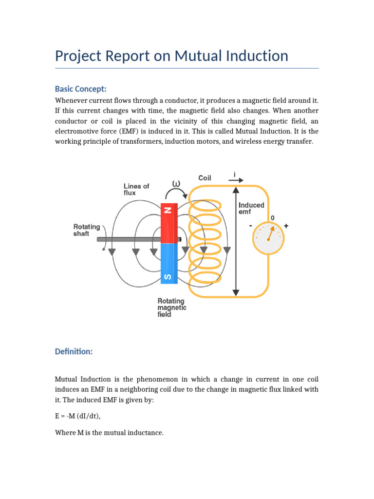 Understanding Mutual Induction Principles | PDF | Electromagnetic ...