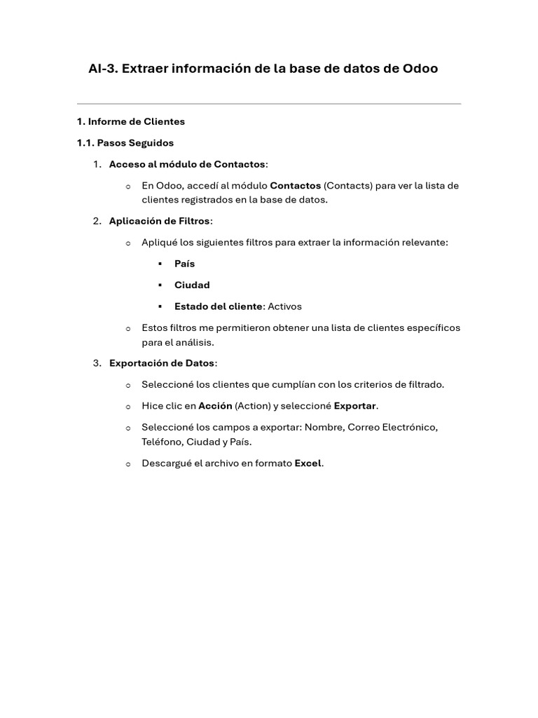 AI-3. Extraer Información de La Base de Datos de Odoo | PDF | Bases de ...