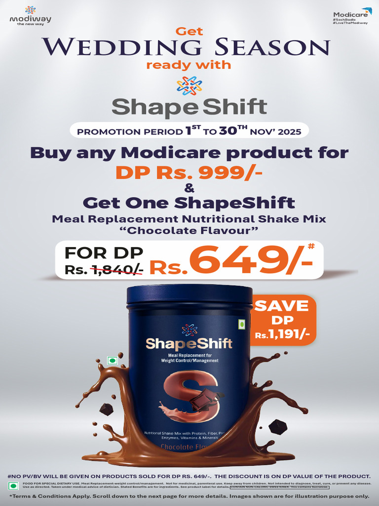 Shape Shift Meal Replacement Shake Mix (Chocolate Flavour) Promotion ...