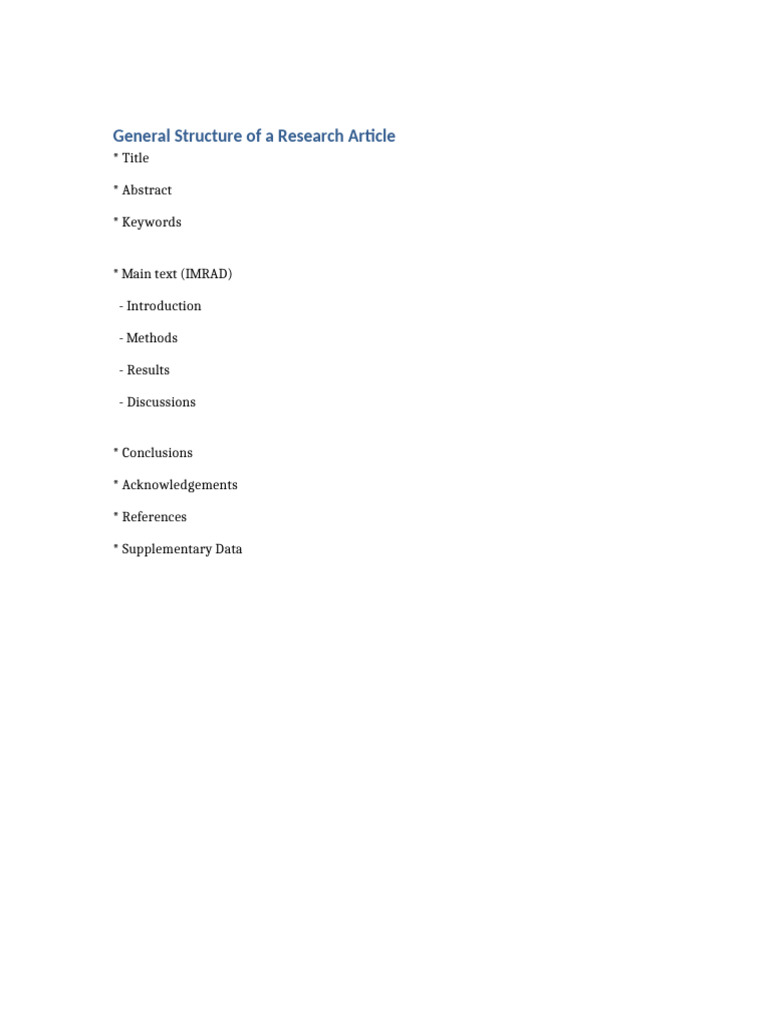 Research Article Structure Explained | PDF