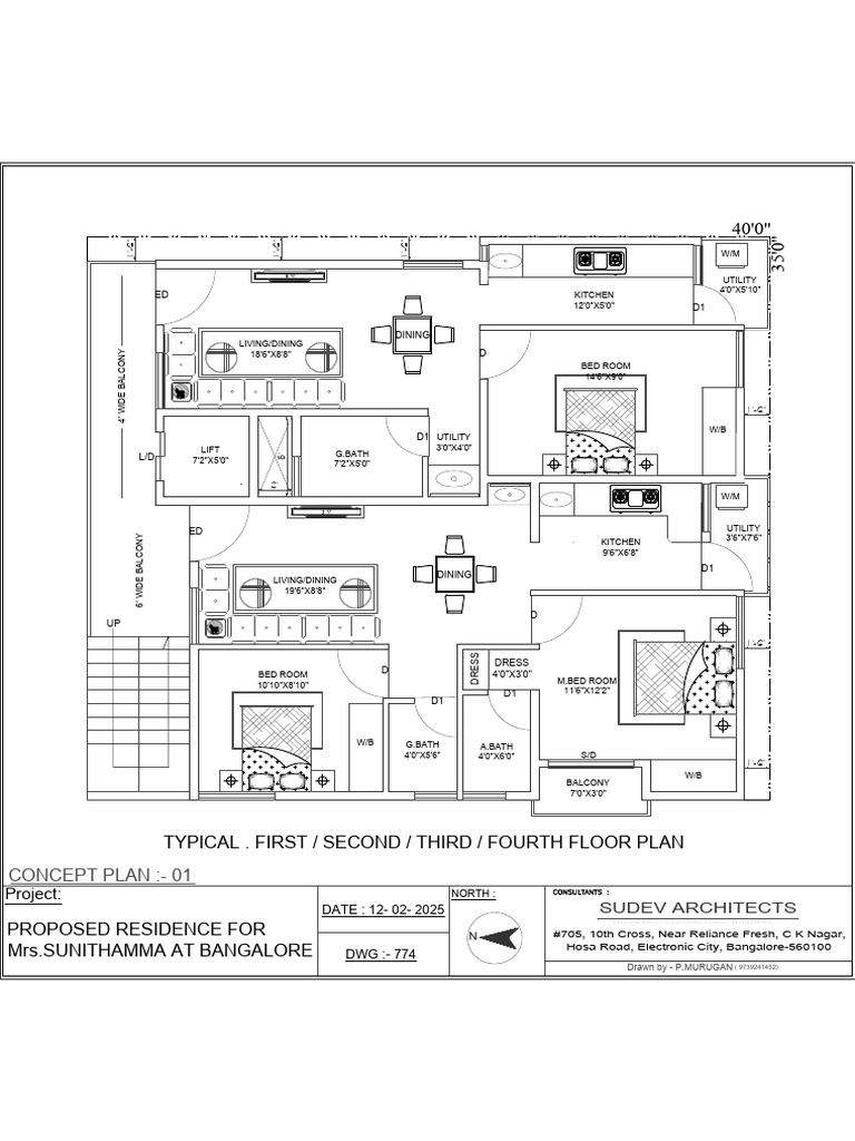 Concept Plan:-01: Typical - First / Second / Third / Fourth Floor Plan ...