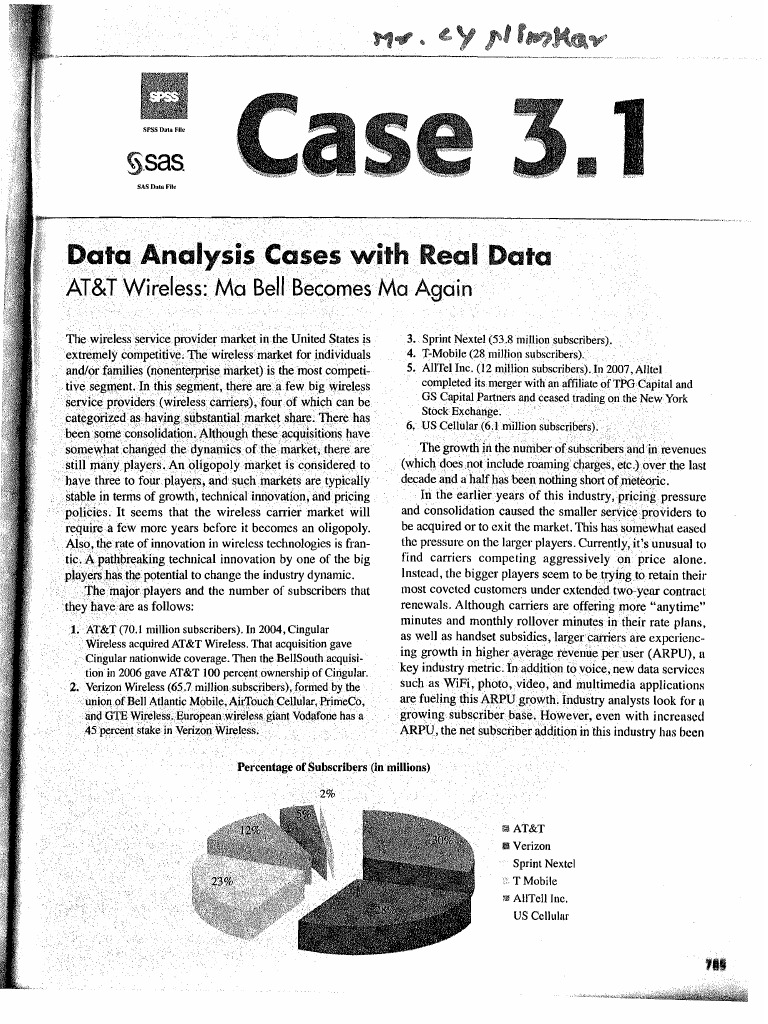 Data Analysis Cases With Real Data Case 3.1 | PDF | At&T Mobility ...