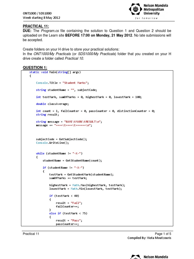 Student Marks and Calculation Program | PDF | Computer Programming ...