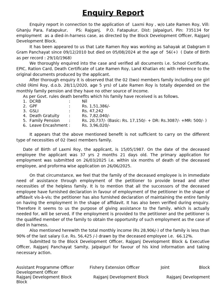 Enquiry Report | PDF | Employment | Economies