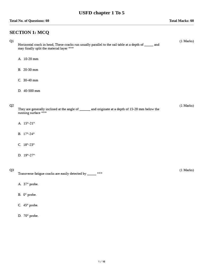 Usfd Test Chapter 1 To 5 | PDF | Welding | Construction