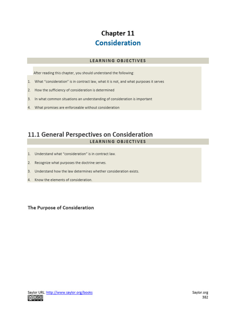 Understanding Consideration in Contract Law | PDF | Consideration ...