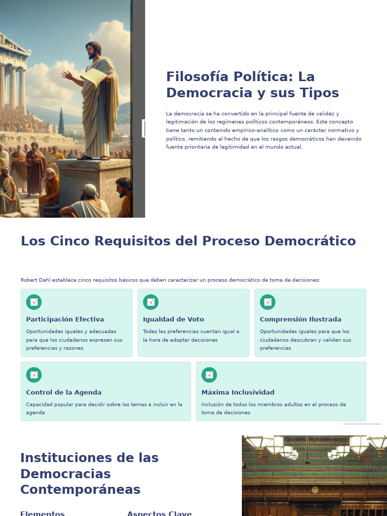 Filosofia Politica La Democracia y Sus Tipos | PDF | Democracia ...