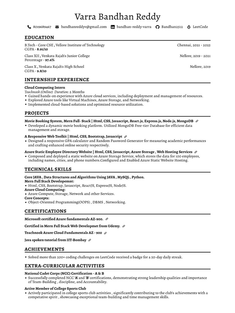 RESUME25 (1) | PDF | Microsoft Azure | Cloud Computing