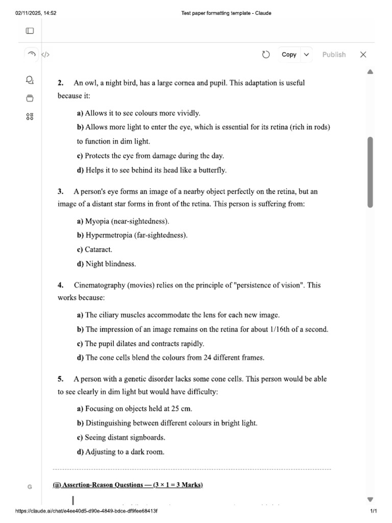 Eye Test Paper | PDF