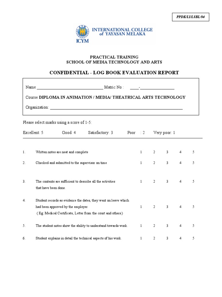 Log Book Evaluation Report | PDF | Learning
