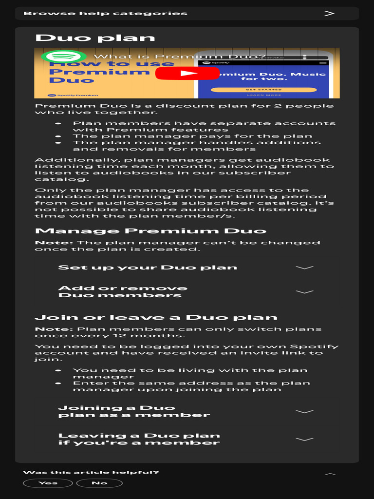 Duo Plan - Spotify | PDF