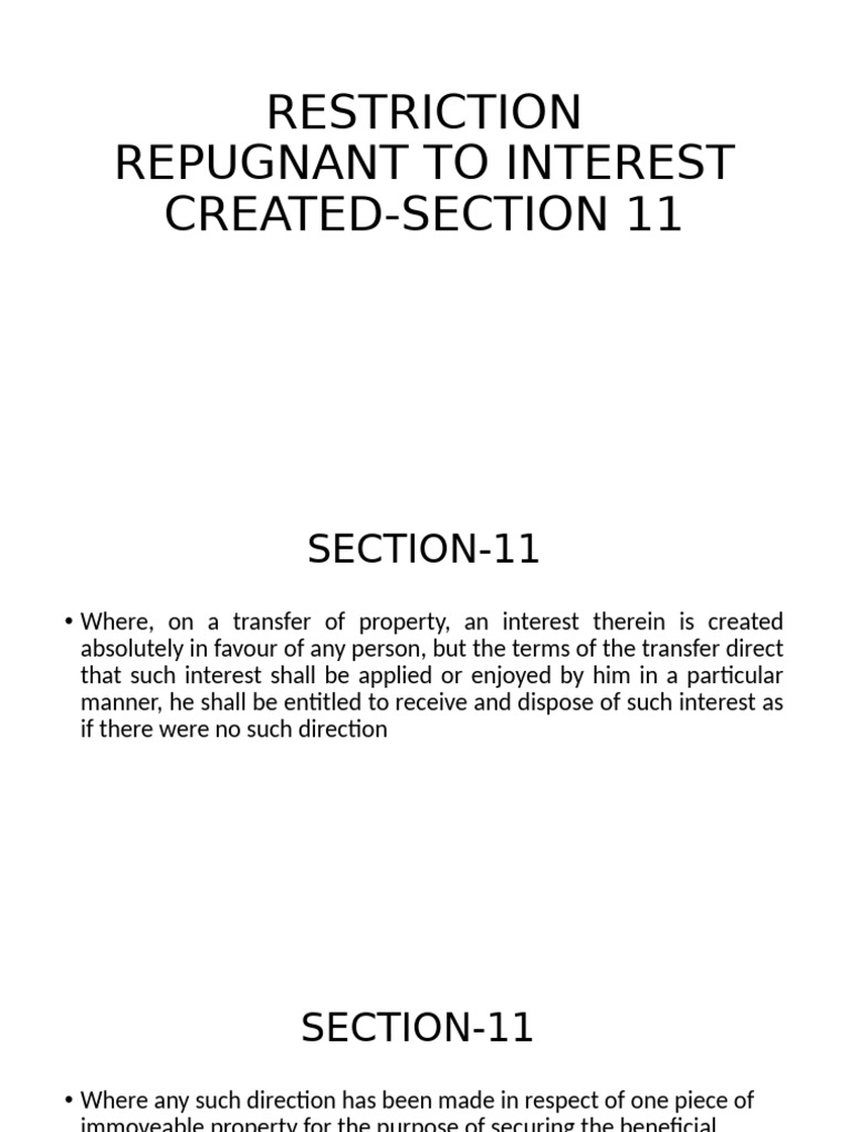 Restriction Repugnant To Interest Created | PDF