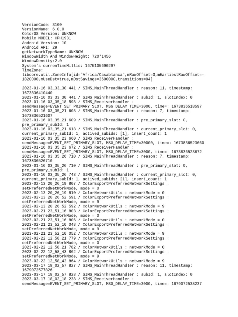 Mobile Network Settings Log Data | PDF | Embedded Linux Distributions ...