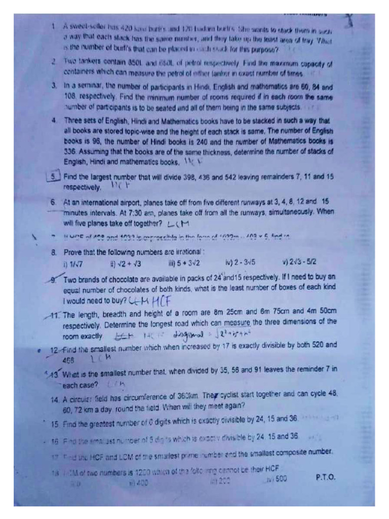 Best Question Class 10 Maths CH 1 | PDF