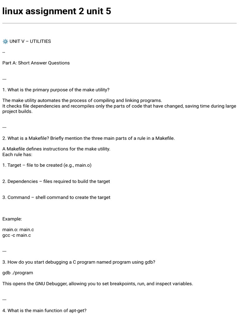 Linux Utilities and Debugging Guide | PDF | Version Control | Free Software