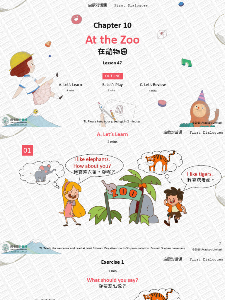 First Dialogues: Zoo Conversation Guide | PDF
