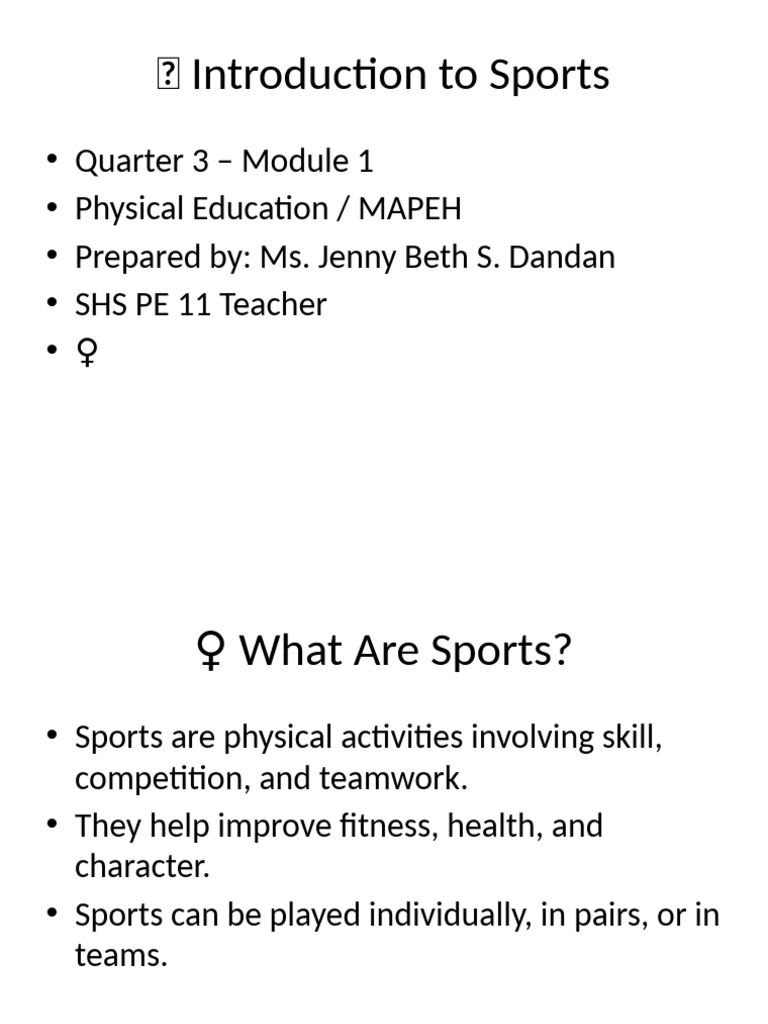 Introduction to Sports and Values | PDF | Sports