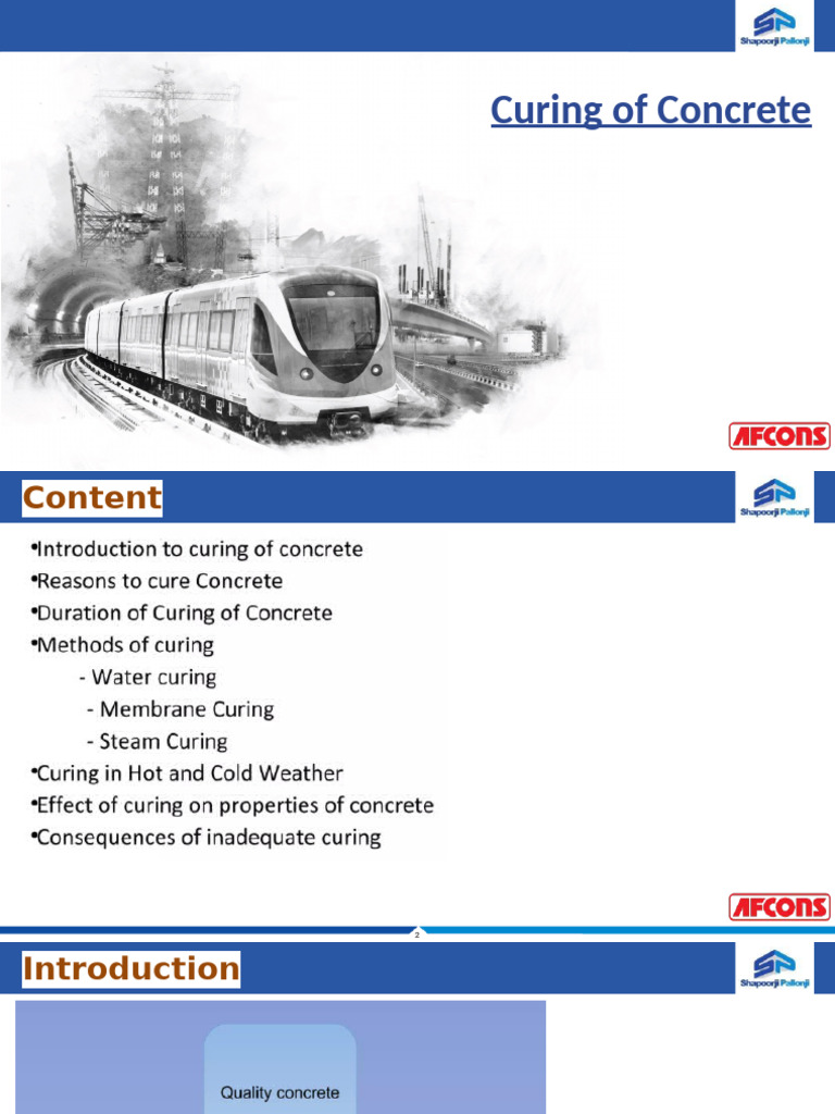 Importance and Methods of Concrete Curing | PDF