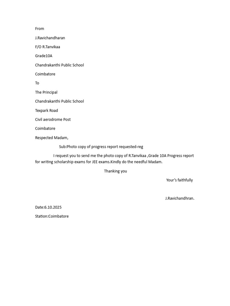 Request for Student Progress Report | PDF