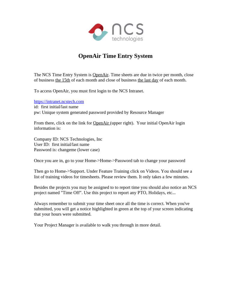 OpenAir Start Up Instructions | PDF